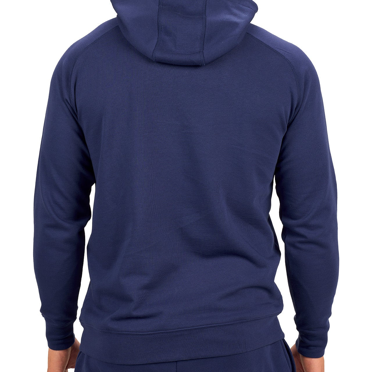 navy hoodie with Black Clover logo on chest