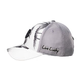 black and white tropical print hat from Black Clover