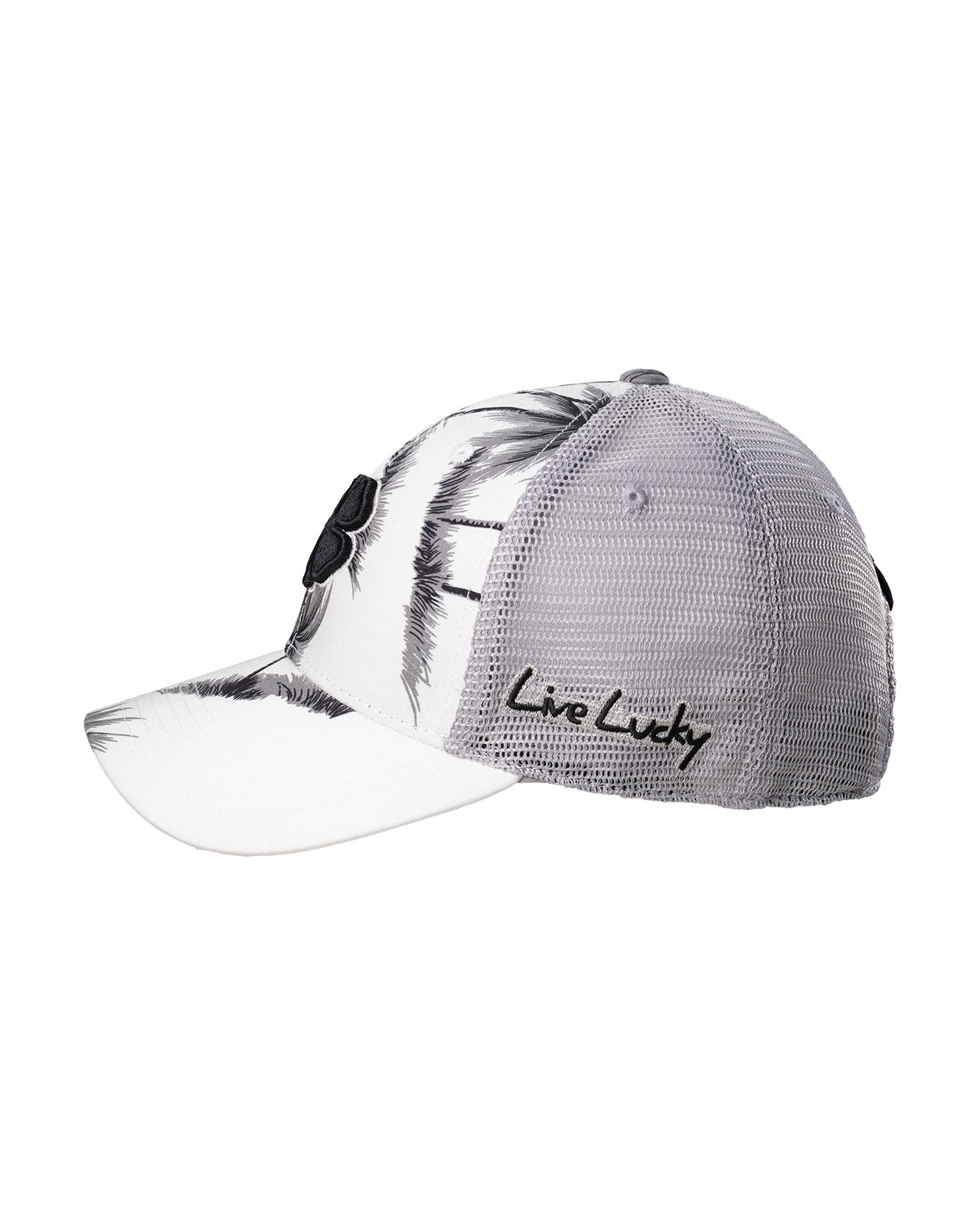 black and white tropical print hat from Black Clover